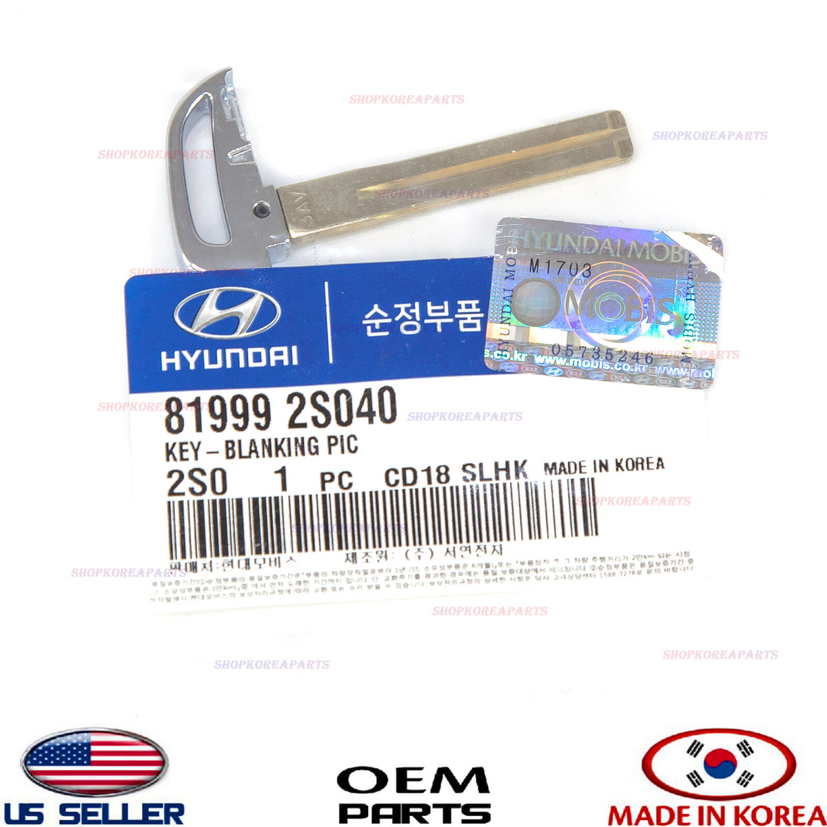 GENUINE Uncut Blade Key Blank Smart Remote Key OEM Hyundai *See compatibility
