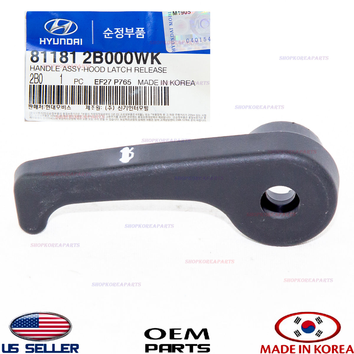 GENUINE OEM Hood Latch Release Handle Hyundai Kia *See Compatibility 81193-2L000