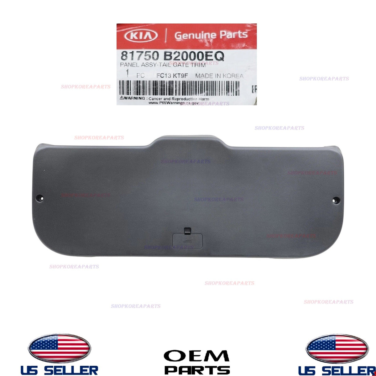 GENUINE OEM Tailgate Trim Panel 2014-2019 Kia Soul 81750-B2000EQ