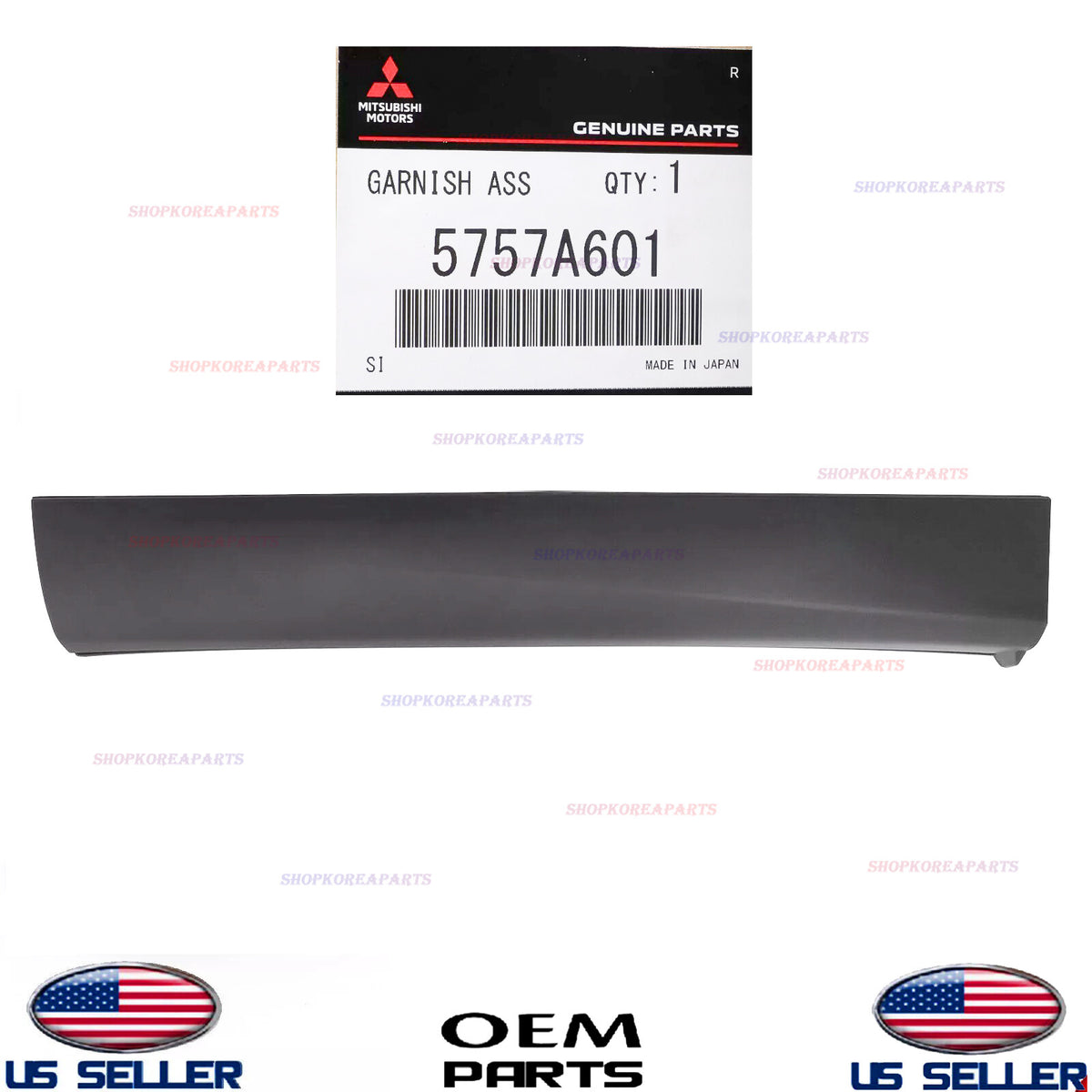 GENUINE OEM Rear Door Lower Molding LEFT Driver Side 22-24 Mitsubishi Outlander