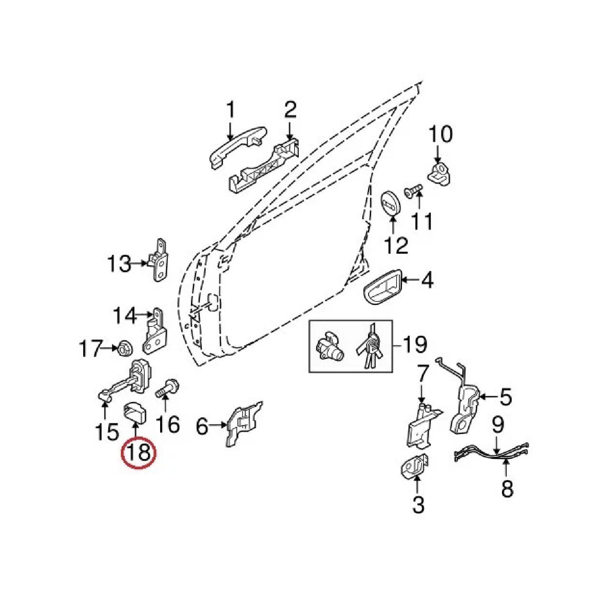 GENUINE Door Checker Striker Cover LEFT Driver HYUNDAI KIA *See compatibility