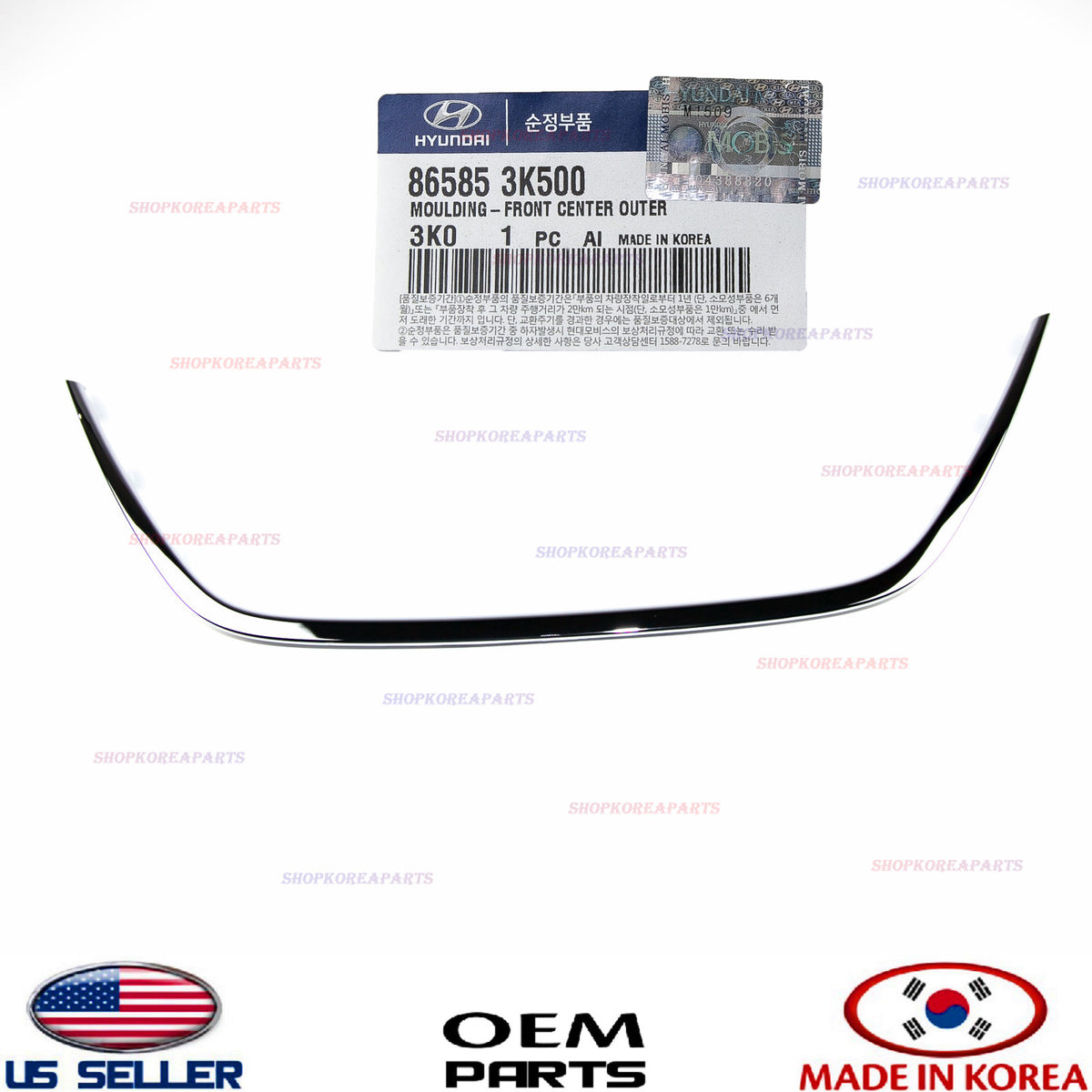 GENUINE Grille Chrome Radiator Surround Trim Front Center Molding Sonata 09-10