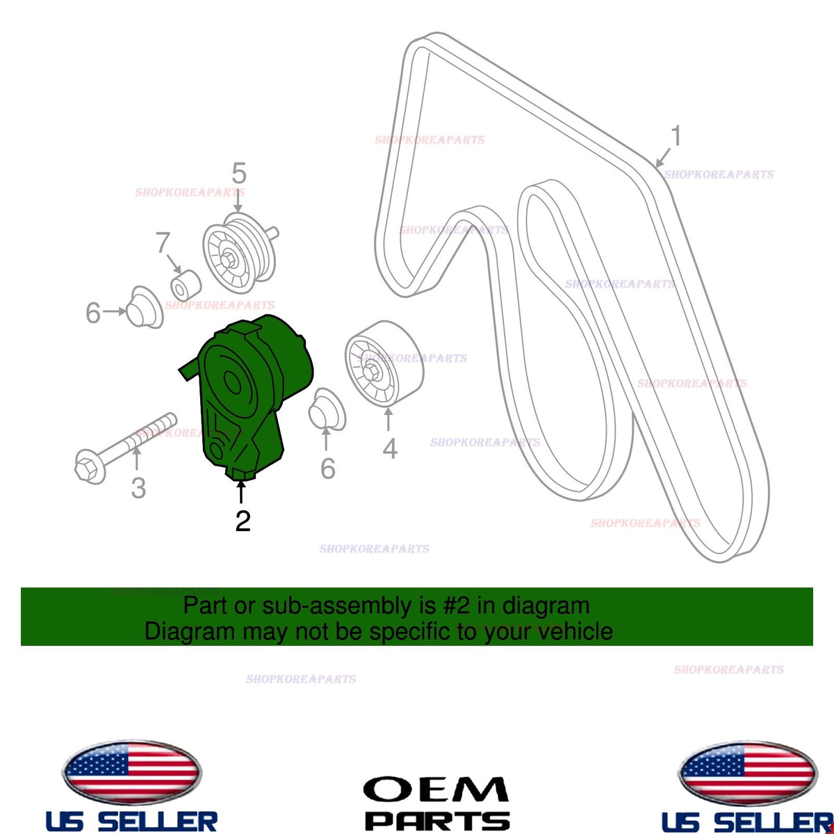 GENUINE OEM Belt Tensioner 2016-2025 Nissan Z Infiniti Q50 Q60 3.0L 11955-5CA0B