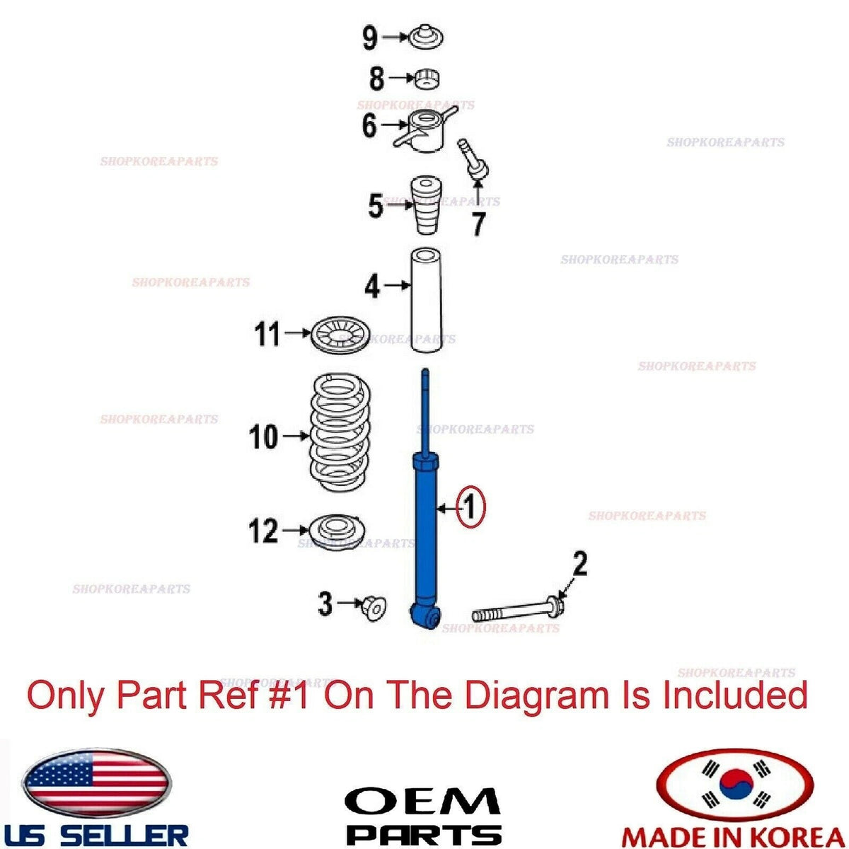 1pcs OEM GENUINE Rear Suspension Shock Absorber KIA FORTE 2019-2024