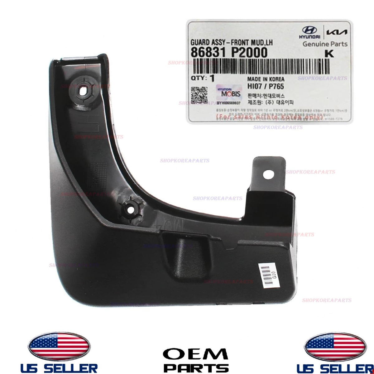 OEM Mud Guard Flaps Splash Shield Front LEFT Driver Side 2021-2023 Kia Sorento