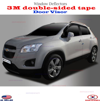 4pcs 2S Tape Smoke Door Visor Vent Window Deflector for CHEVROLET TRAX 2015-2023