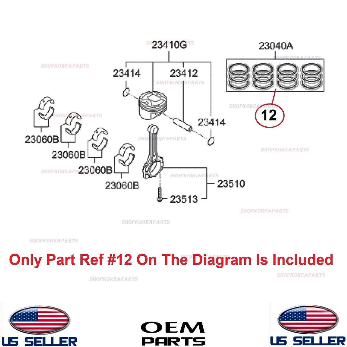 GENUINE OEM Engine Piston Rings SET Standard 2021-2025 Hyundai Kia 2.5L Turbo
