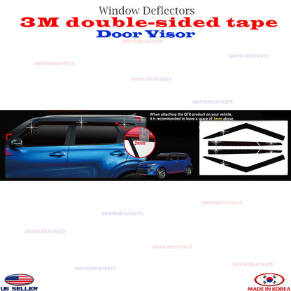 ⭐6pcs⭐ Window Door Visor Vent Shade Rain Guard fits Kia Soul 2020-2025