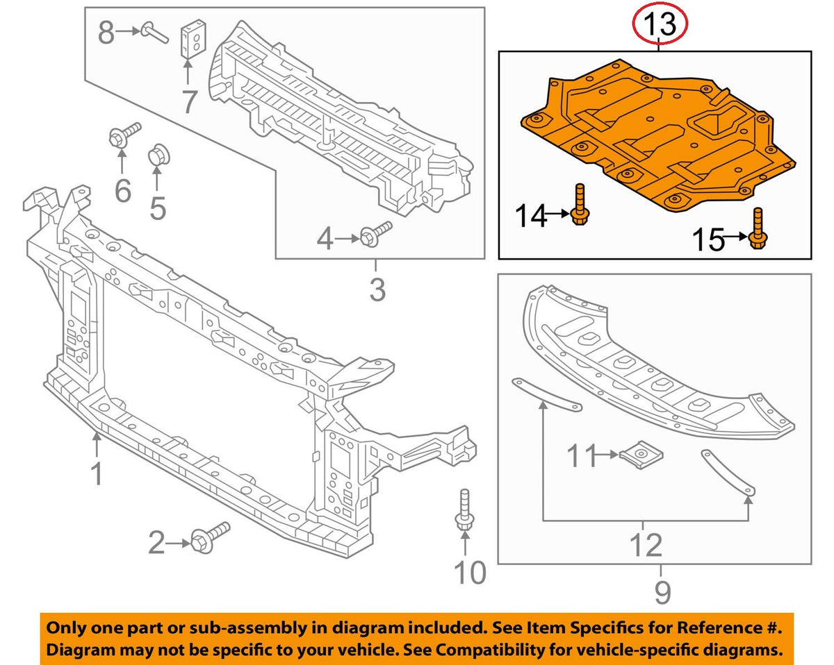 PANEL UNDER COVER ENGINE GENUINE! HYUNDAI SONATA HYBRID 2018-2019 29130C1500