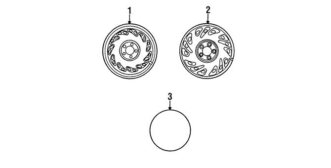 GENUINE Wheel Center Cap Disc Ornament 1989-1991 Mitsubishi Mirage MB579495