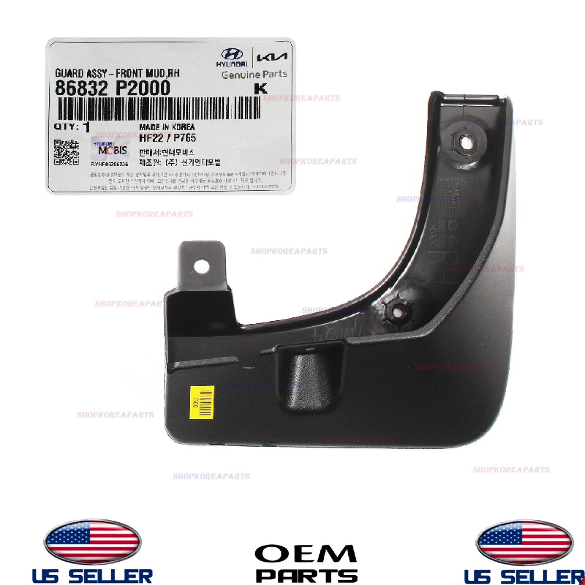 GENUINE OEM Front Mud Guard RIGHT Passenger Side 2021-2023 Kia Sorento