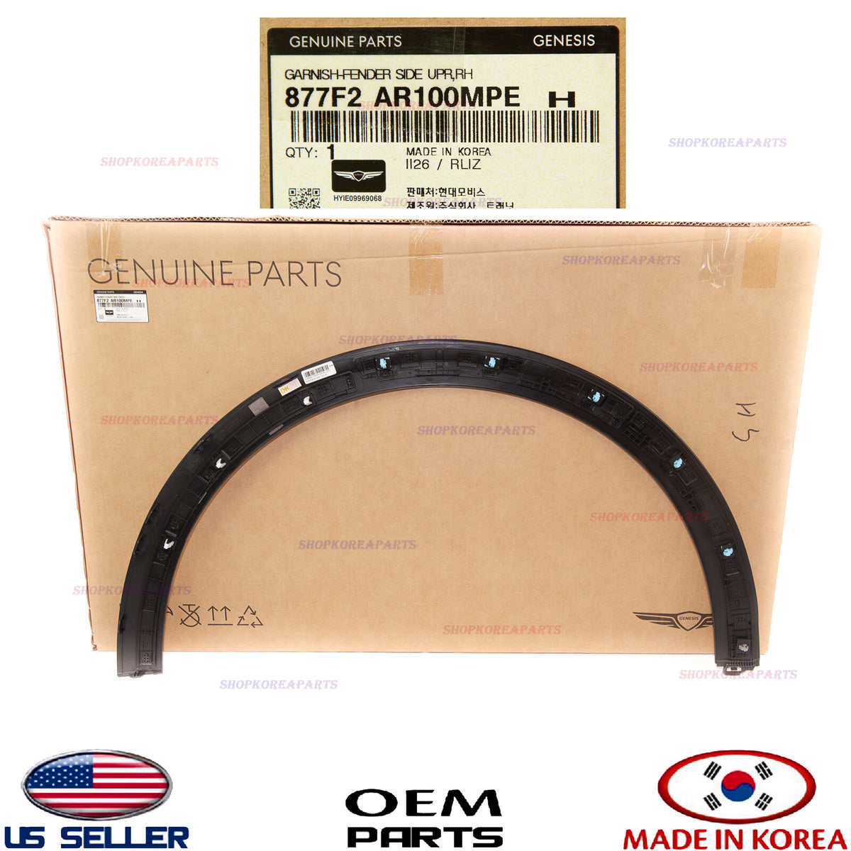 GENUINE Gray Mat Front Fender Wheel Molding RIGHT Passenger OEM GV70 Sport 22-26