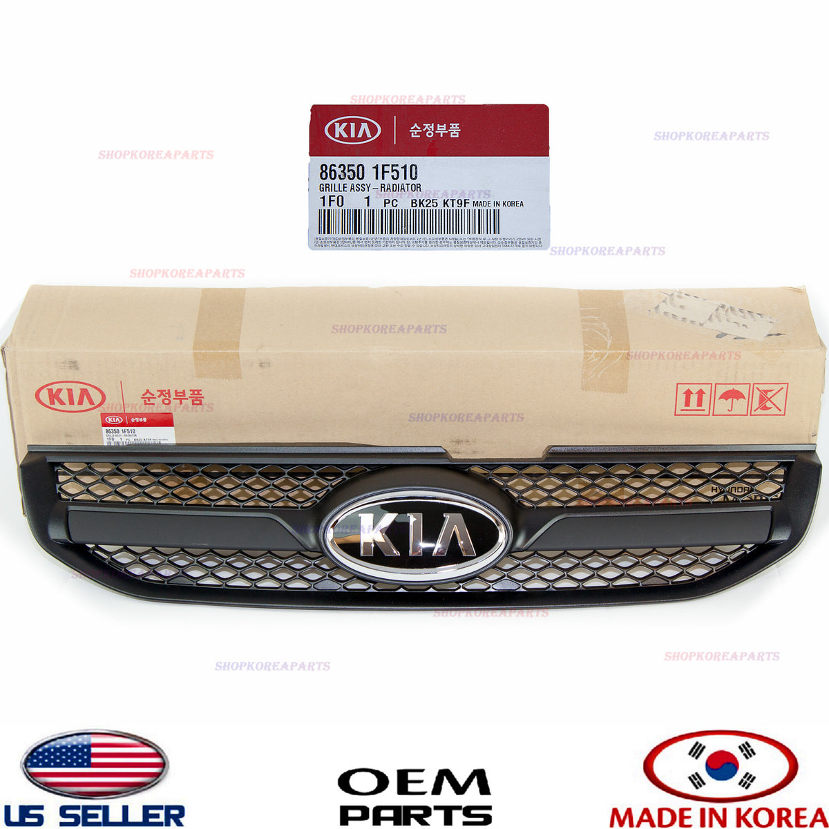 GRILLE RADIATOR FRONT GENUINE!!! KIA SPORTAGE 2008 2009 2010 863501F510