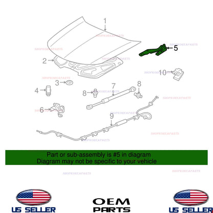 GENUINE OEM Hood Hinge RIGHT Passenger Side 2009-2014 Acura TL 60120-TK4-A00ZZ