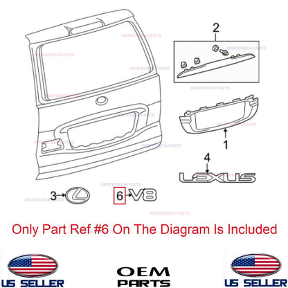 GENUINE Trunk Lid Emblem OEM Toyota Lexus V8 1998-2009 *See Compatibility