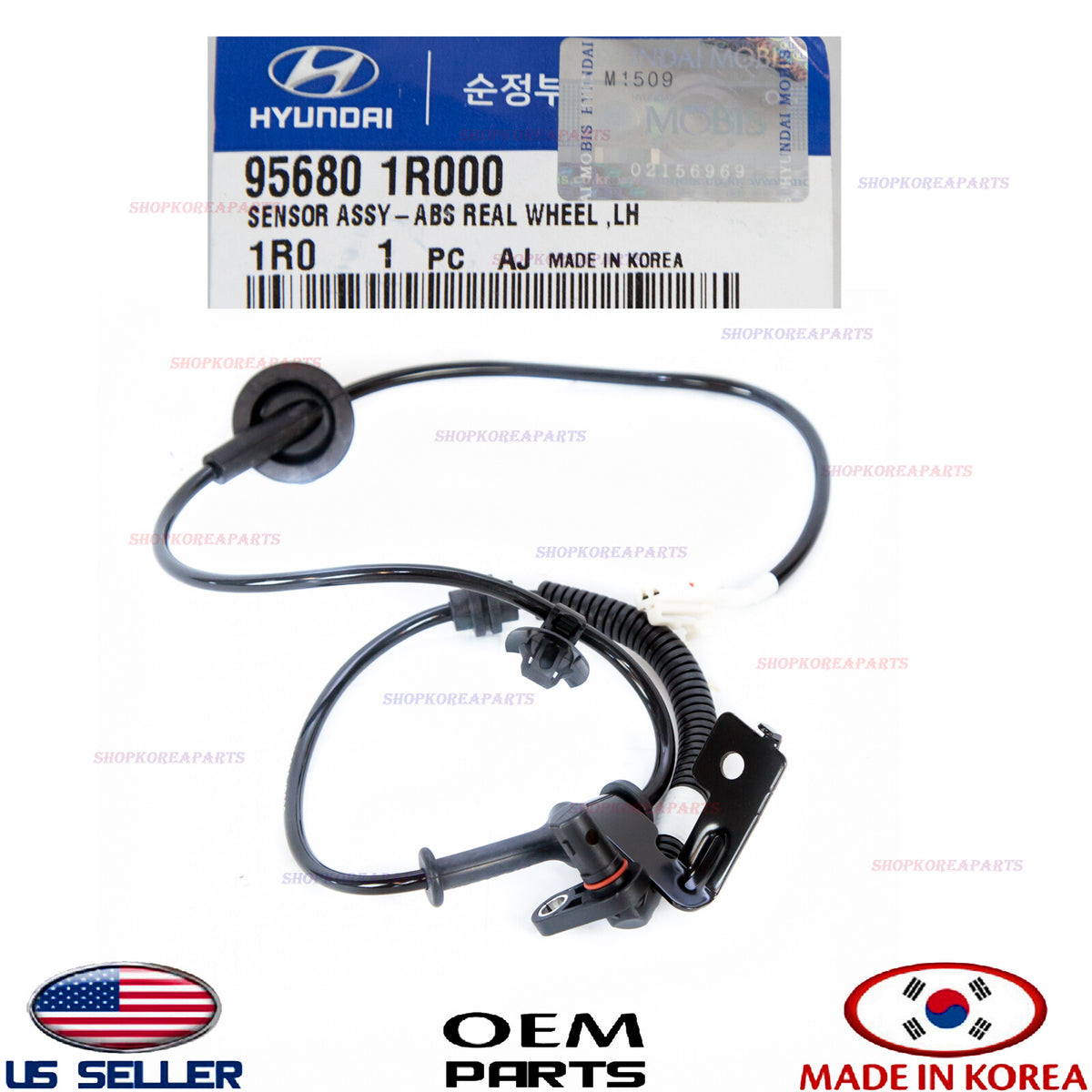 ABS WHEEL SPEED SENSOR REAR LEFT GENUINE! HYUNDAI ACCENT 2012-2014 956801R000