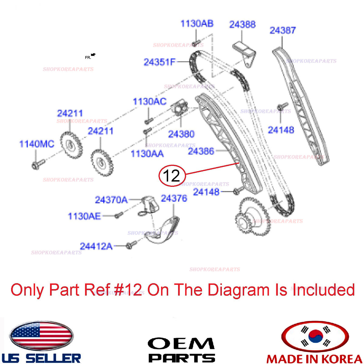 GENUINE Engine Timing Chain Guide ⭐OEM⭐ Hyundai 243864A100