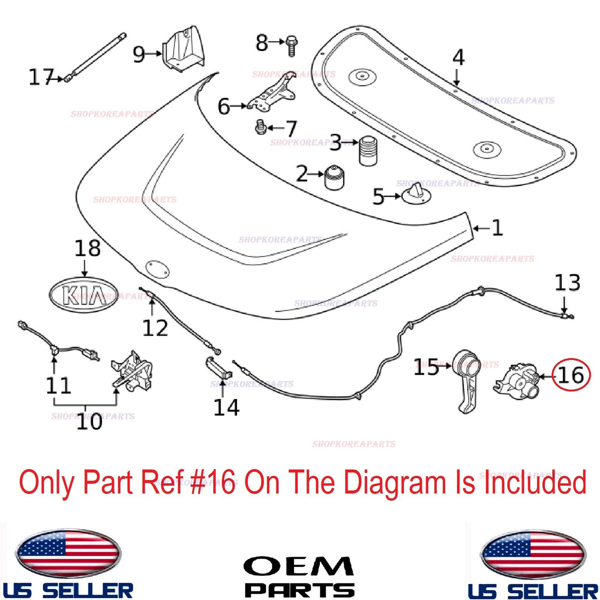 GENUINE Hood Latch Release Handle Base OEM HYUNDAI KIA 2011-25 See compatibility