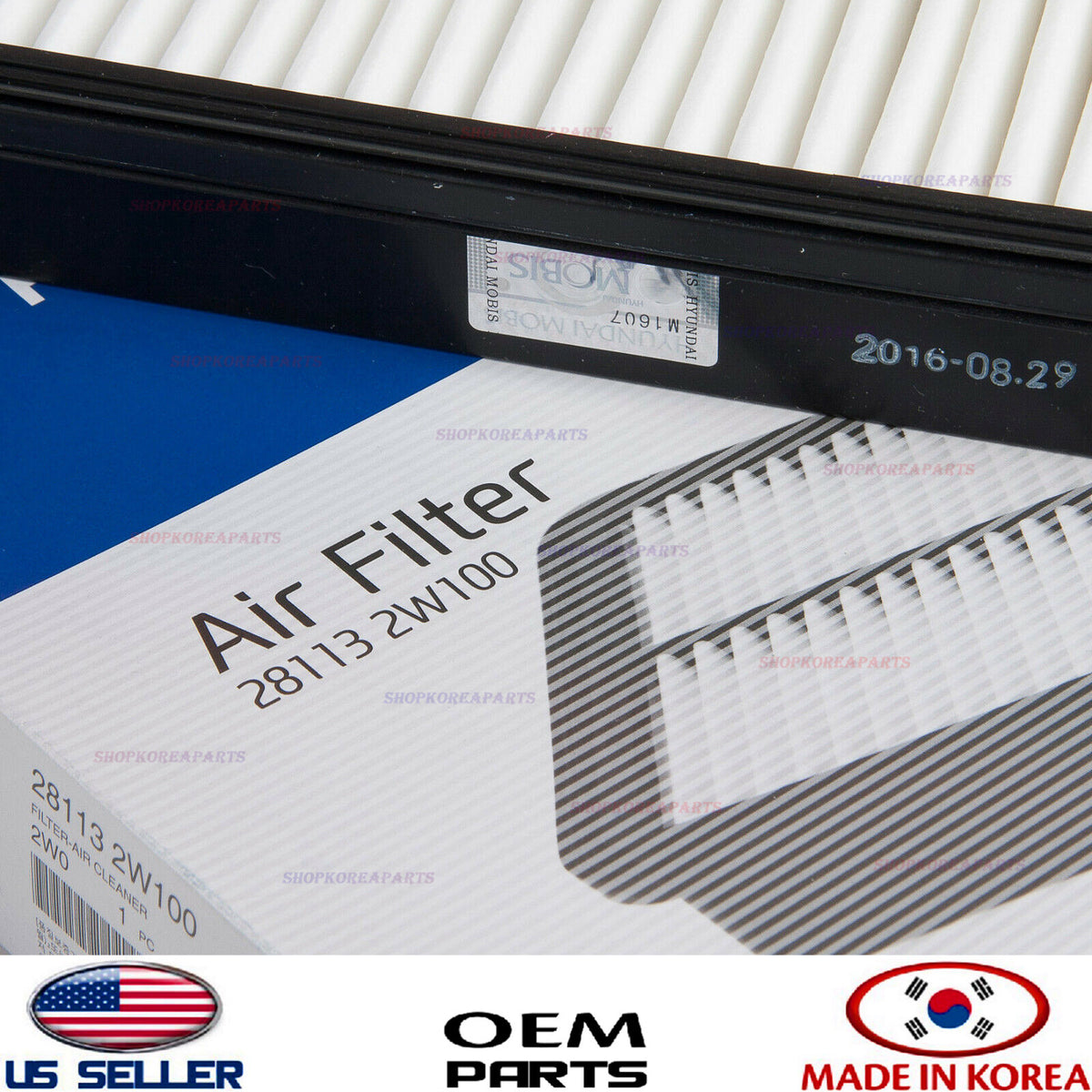 GENUINE Engine Air Filter OEM 2013-2016 Santa Fe / 2014-2015 Sorento 281132W100