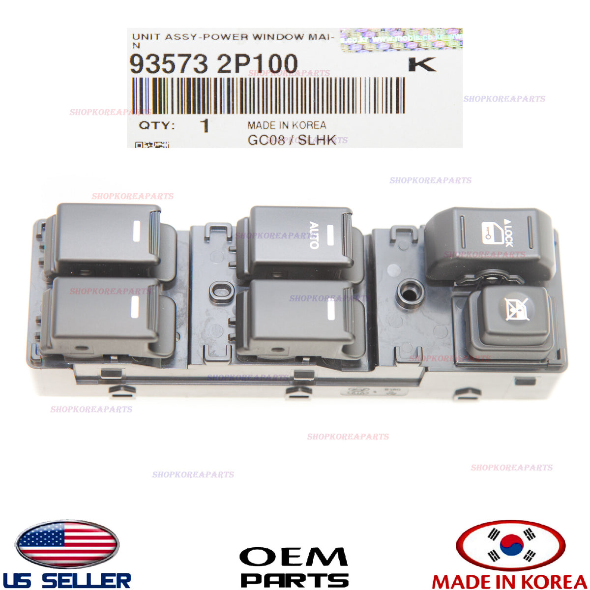 GENUINE Power Window Main Switch Front left Side "AUTO" OEM Kia Sorento 2011-15