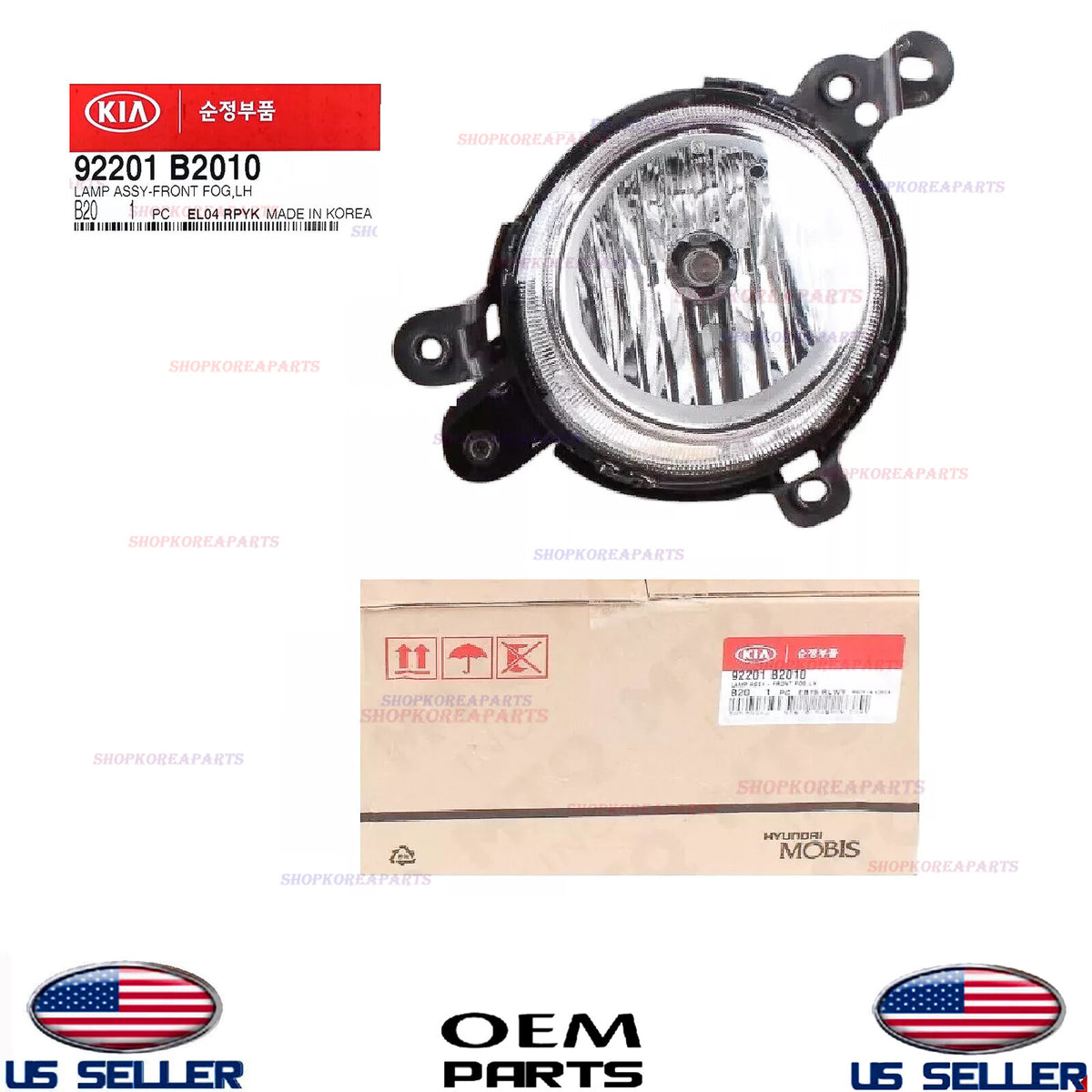 GENUINE Fog Light Lamp Left Driver Side OEM Kia Soul 2014-2016 92201B2010