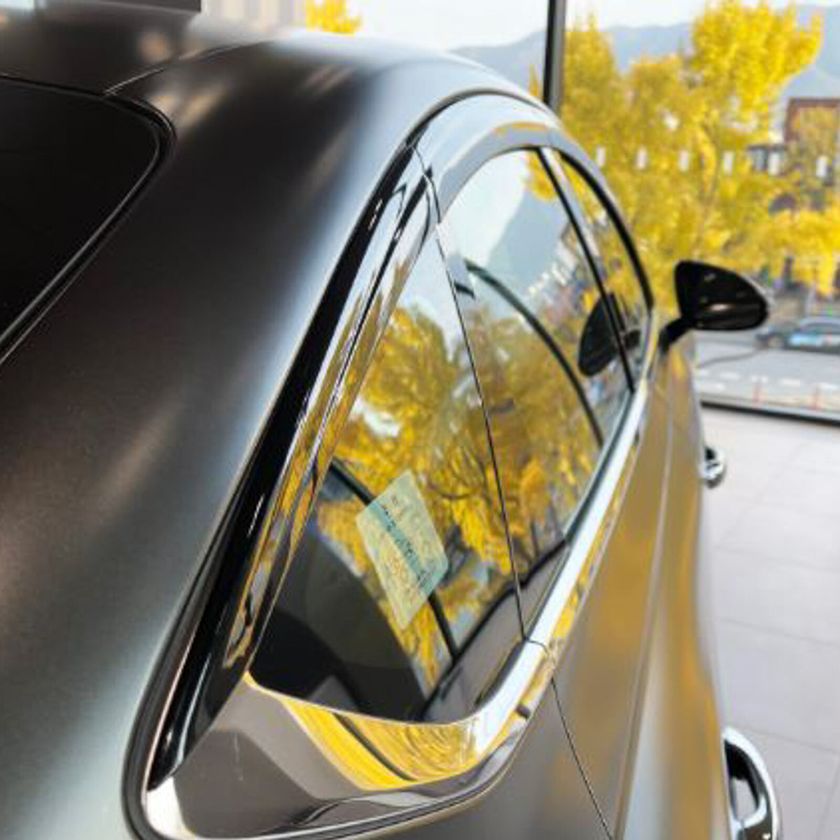 Black Window Door Visor Vent Shade Rain Guard fits Genesis G80 2021-2025 ⭐6pcs⭐