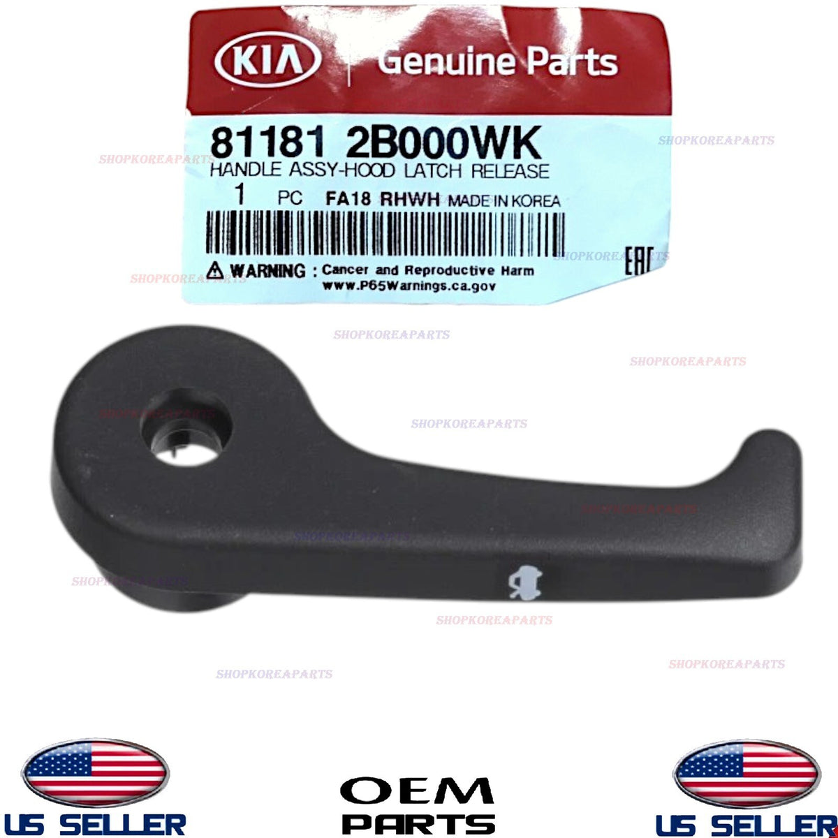 GENUINE OEM Hood Latch Release Handle 2011-2015 Kia Optima Sorento 81181-2B000VA