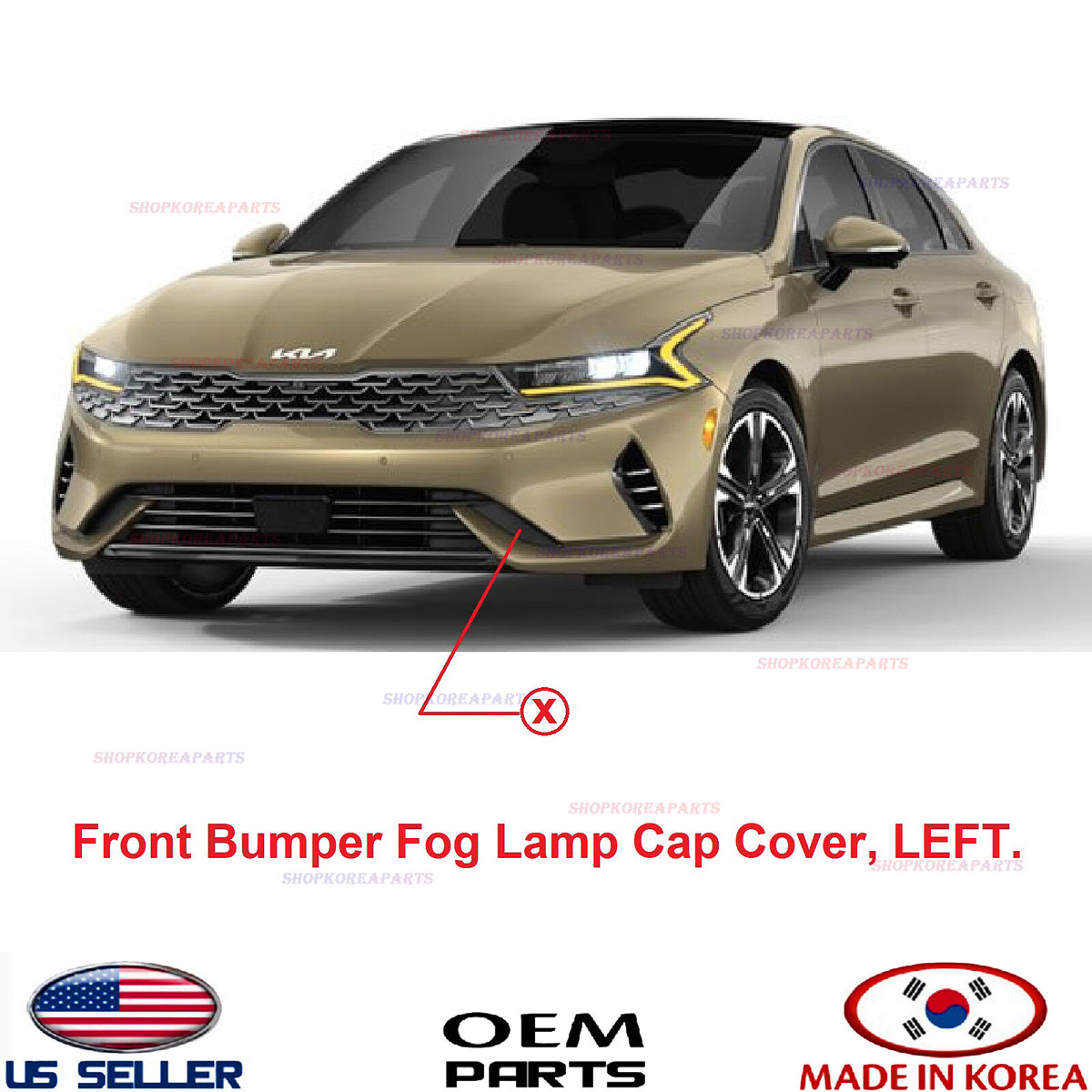 GENUINE Front Bumper Fog Lamp Cap Cover LEFT Driver Side ⭐OEM⭐ KIA K5 2021-2024