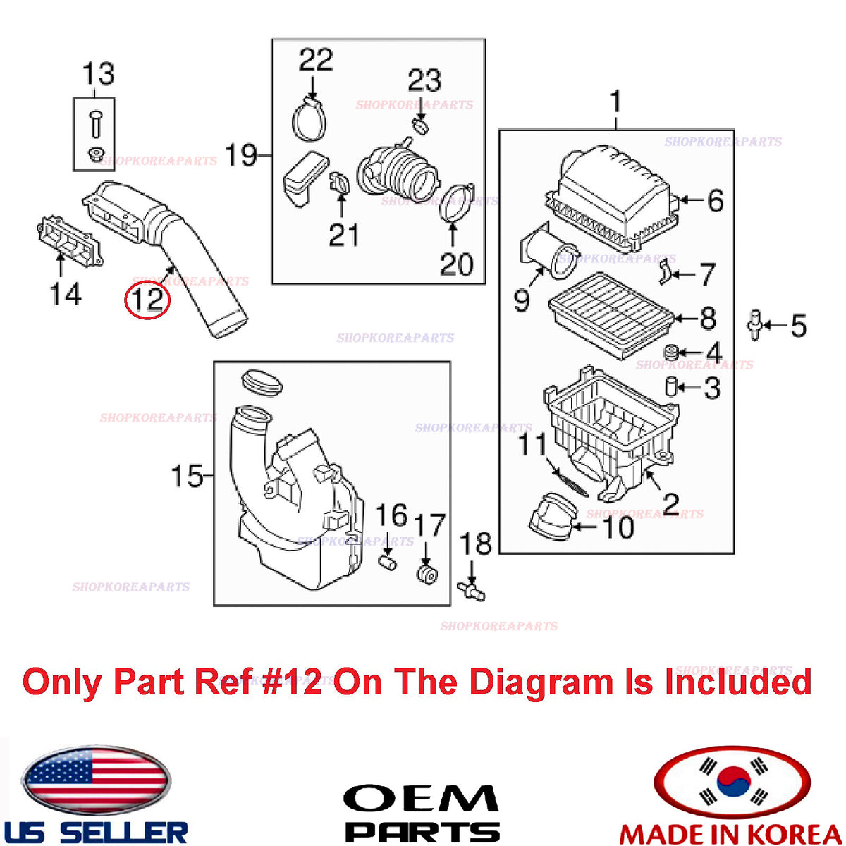 GENUINE Air Cleaner Intake Duct Tube ⭐OEM⭐ ELANTRA GT Hatchback 2.0L 2018-2020