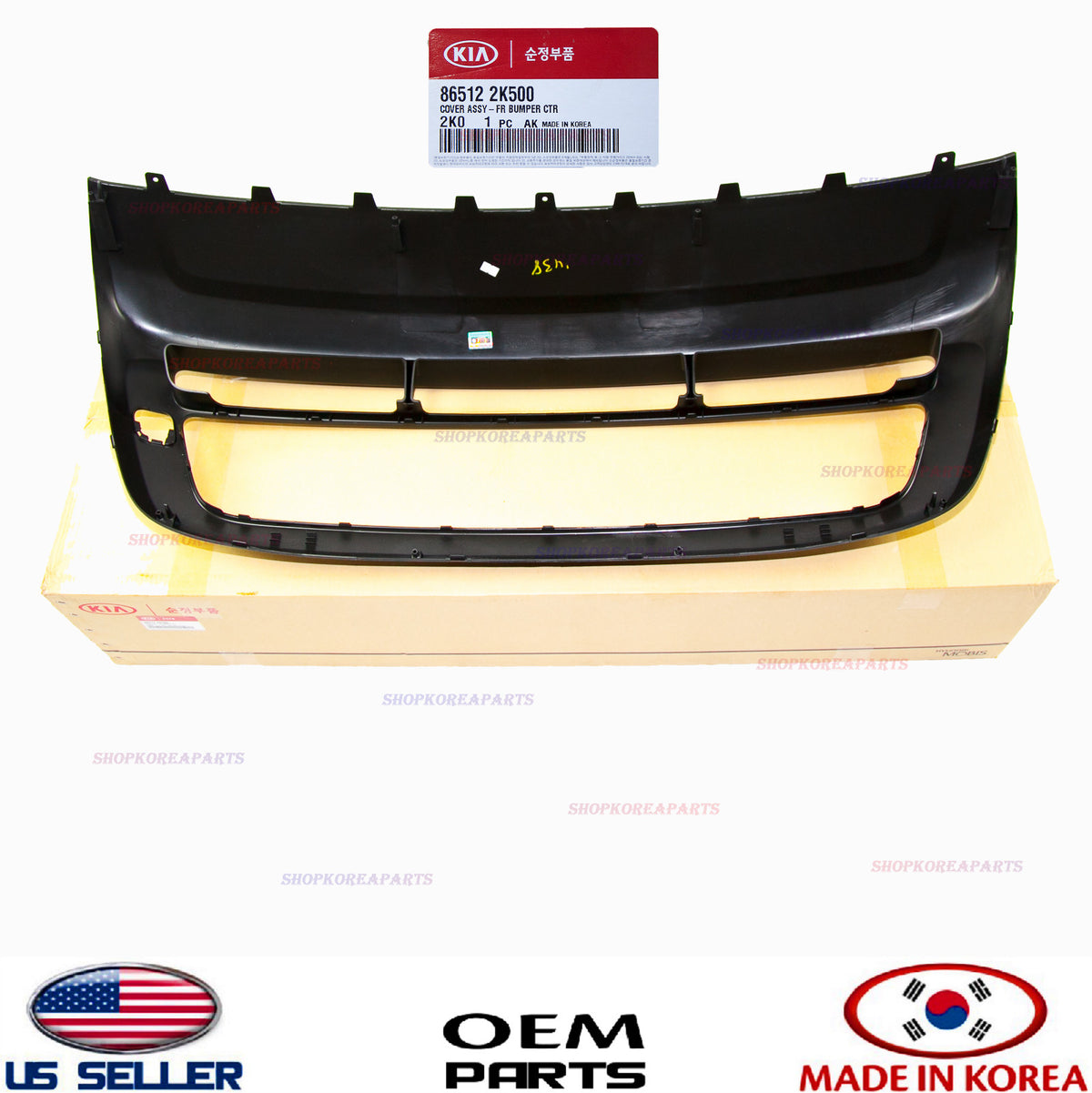 GENUINE Front Bumper Trim Center Cover Grille OEM 2012-2013 Kia Soul 86512-2K500