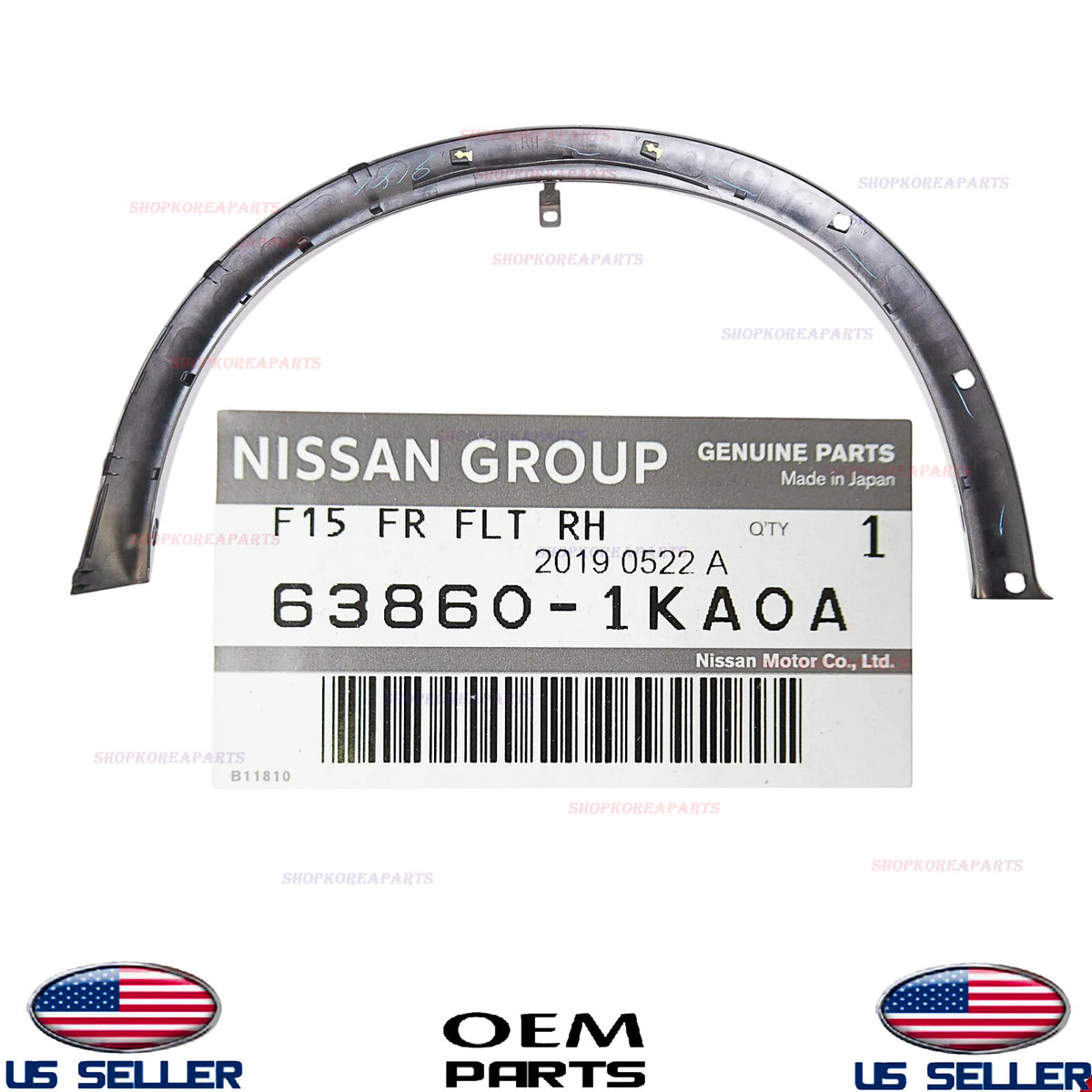 GENUINE Front Fender Wheel Molding Passenger Side OEM NISSAN JUKE F15 2011-2017