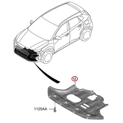 GENUINE OEM Front Lower Engine Under Cover 2018–2021 Hyundai Kona 1.6L