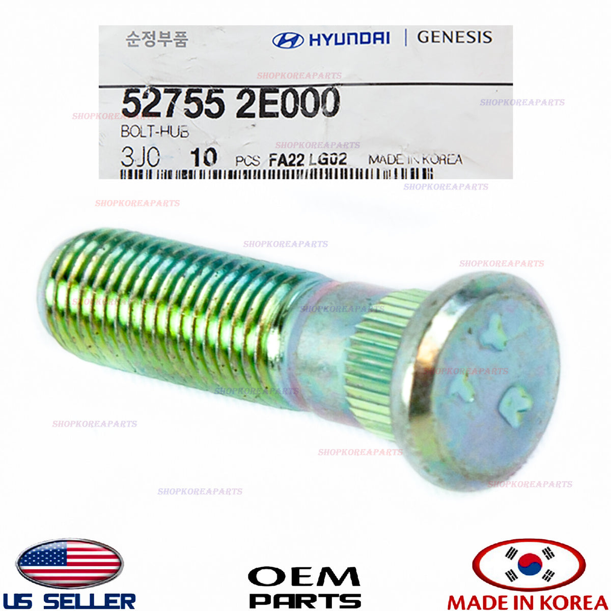 GENUINE OEM Hyundai Kia Wheel Stud Hub Bolt 1pcs *See compatibility 527552E000