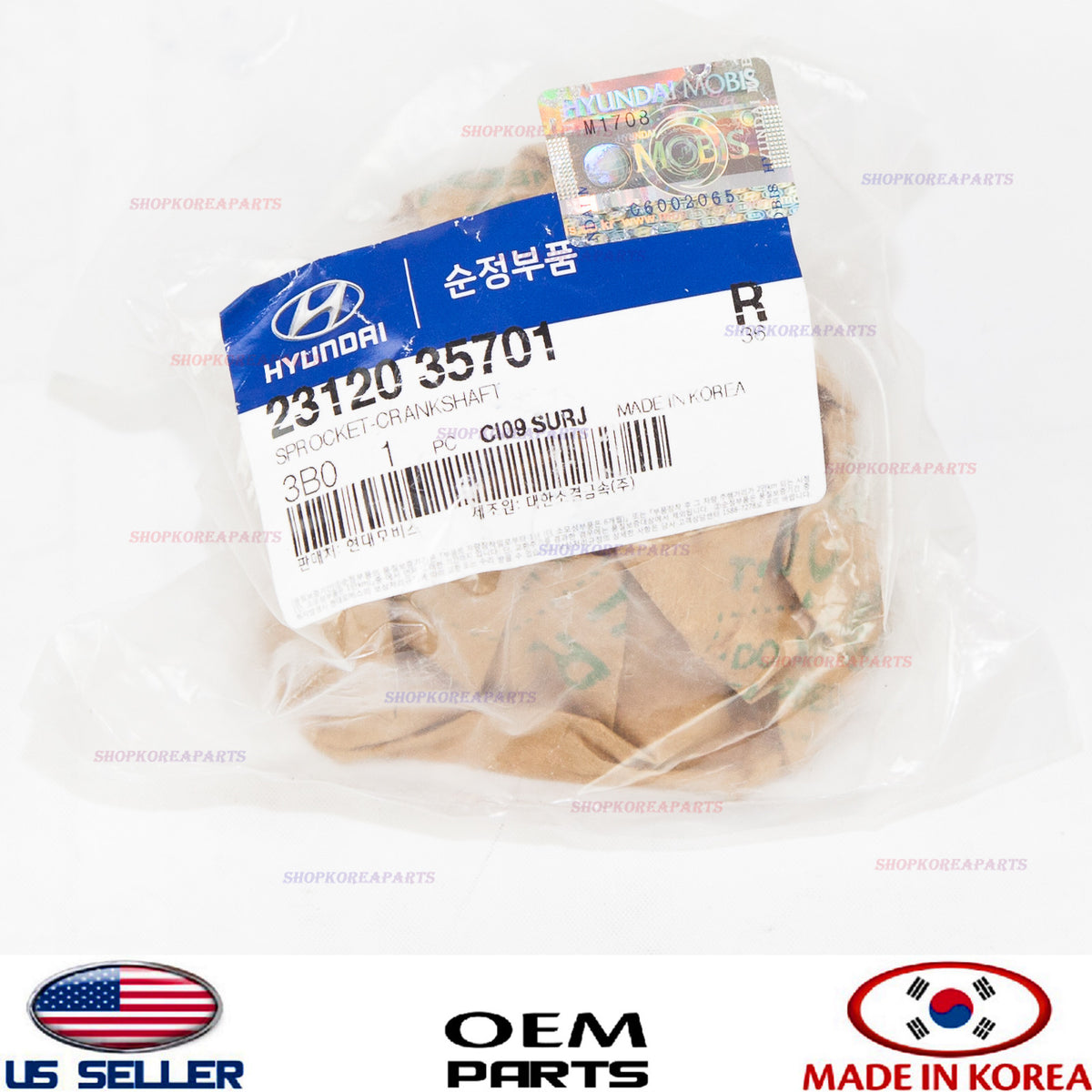 GENUINE OEM Crankshaft Sprocket Hyundai Santa Fe Kia Sorento Sedona 2312035701