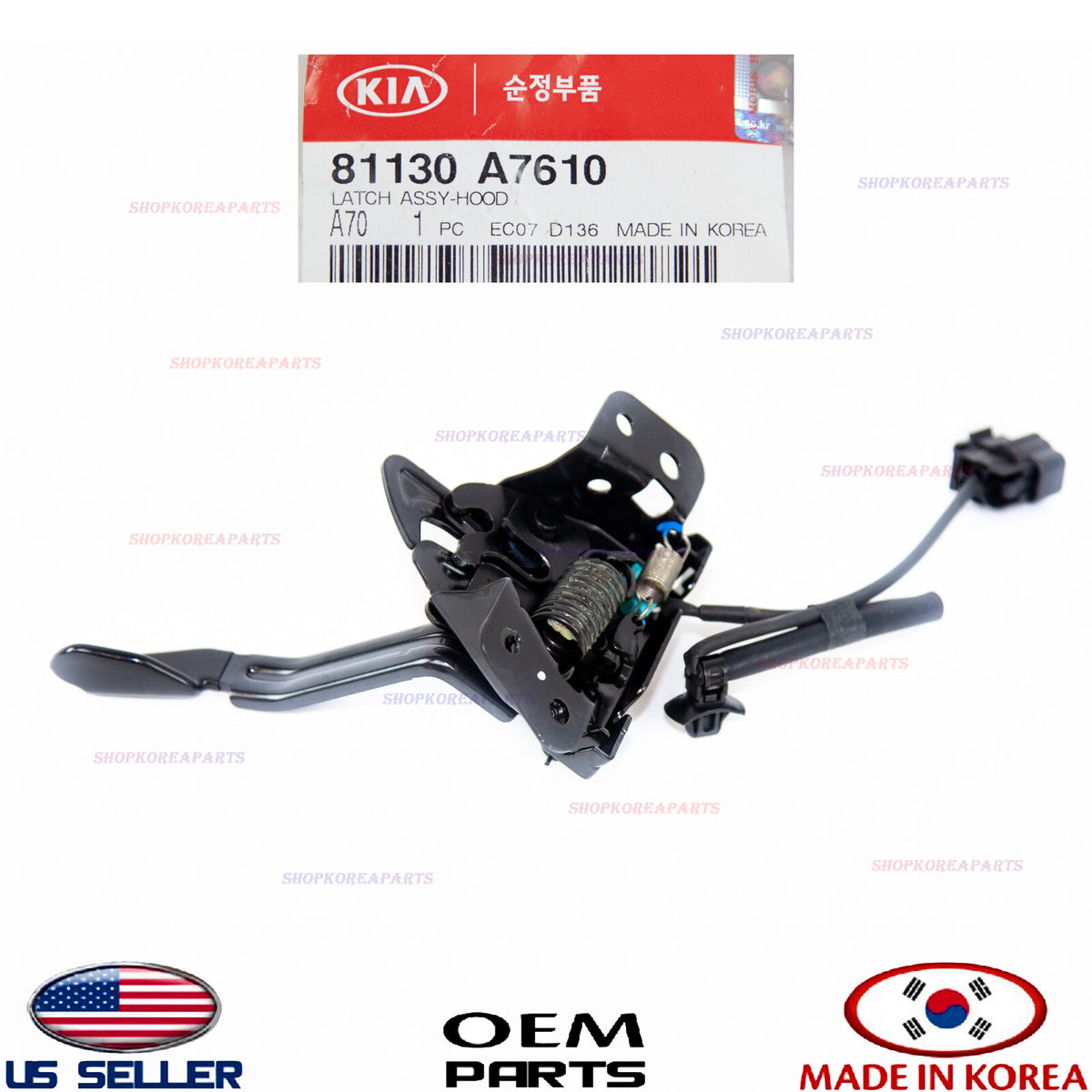 ✅GENUINE✅ Hood Lock Latch Assy ⭐OEM⭐ Kia Forte 2017-2018 81130A7610