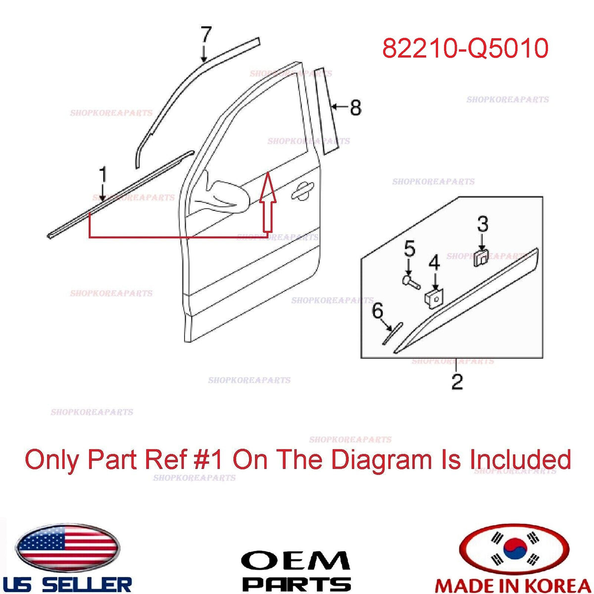 GENUINE Outside Weatherstrip Front Door LEFT Driver Side ⭐OEM⭐ Seltos 2021-2025