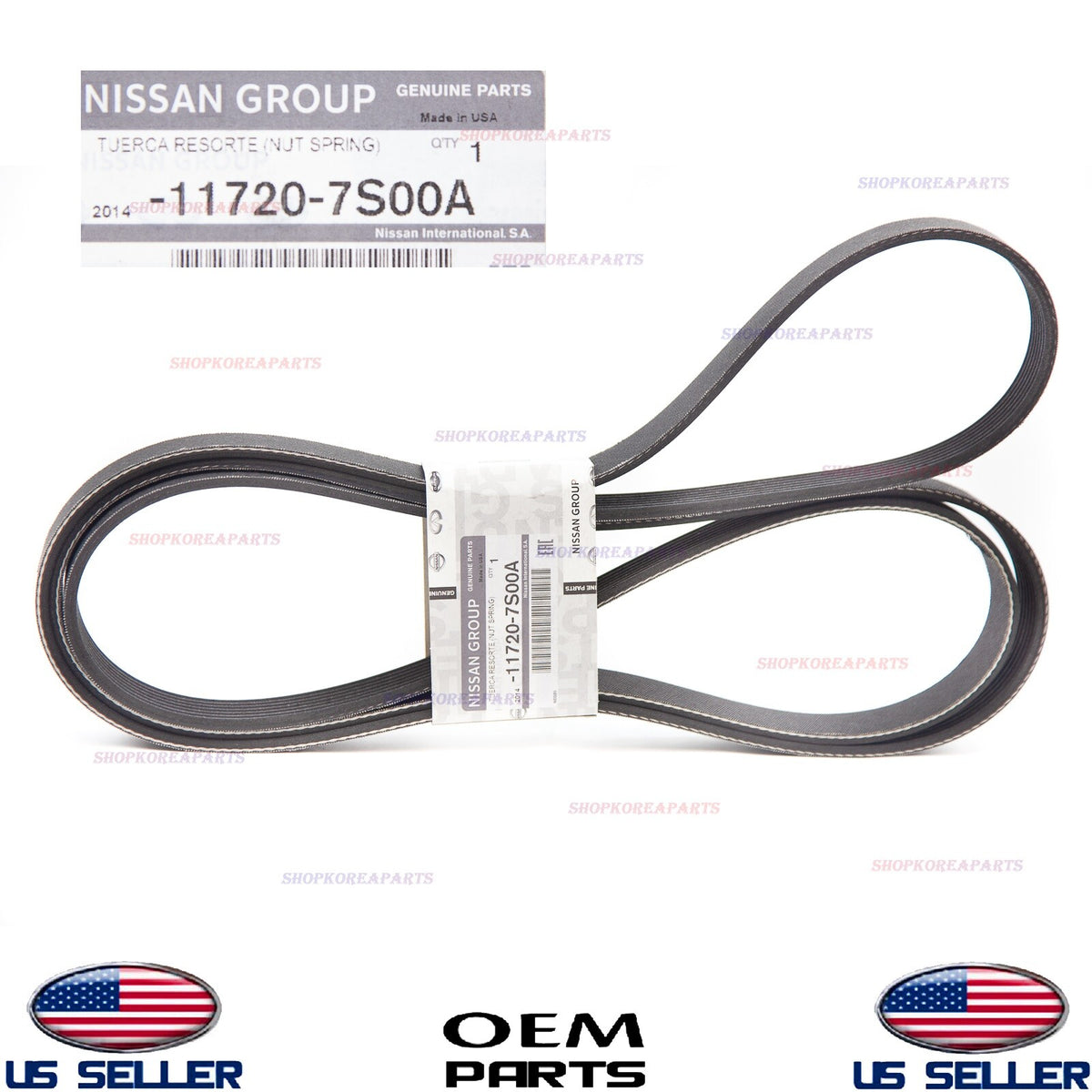 GENUINE Serpentine Drive Fan Belt V-Ribbed OEM Nissan Infiniti See compatibility