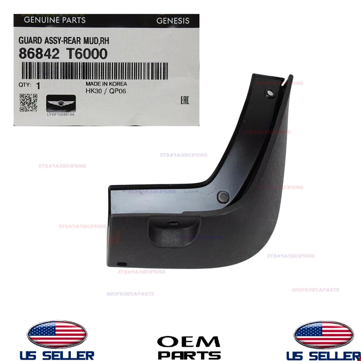 GENUINE Mud Guard Rear RIGHT Passenger Side 2021-2026 Genesis GV80 86842-T6000