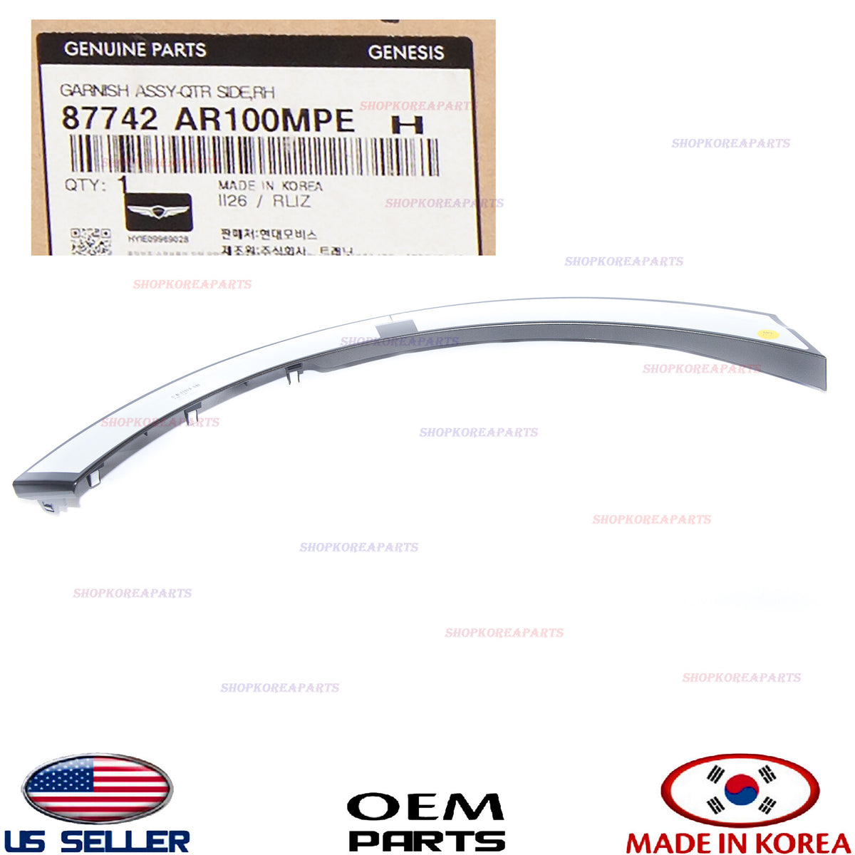 GENUINE Gray Mat Rear Fender Wheel Molding RIGHT Passenger Side GV70 Sport 22-26