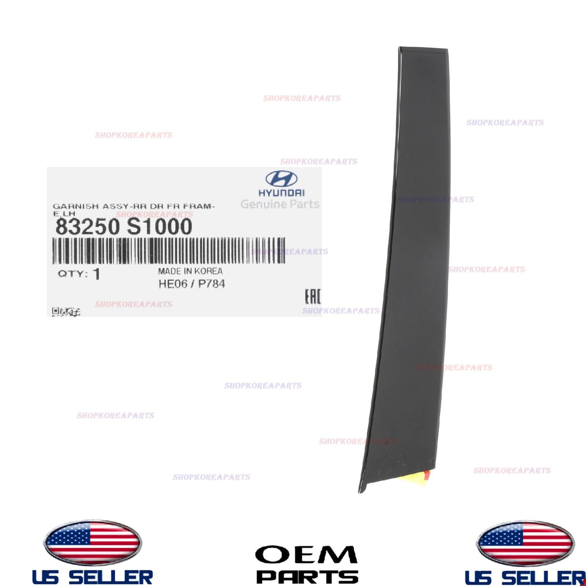 GENUINE Rear Door LEFT Driver Side Molding Applique 2019-2023 Hyundai Santa Fe