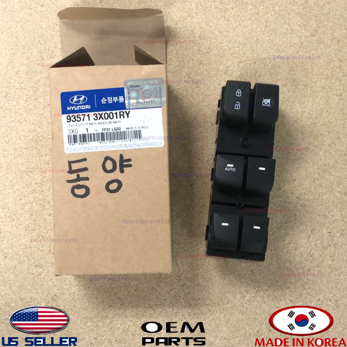 GENUINE Power Window Main Switch Front Left Driver Side OEM Elantra 14-19 "AUTO"