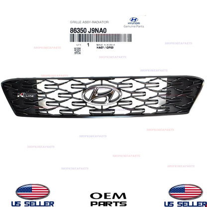 GENUINE OEM Front Upper Radiator Grille 2022-2023 Hyundai Kona N-Line