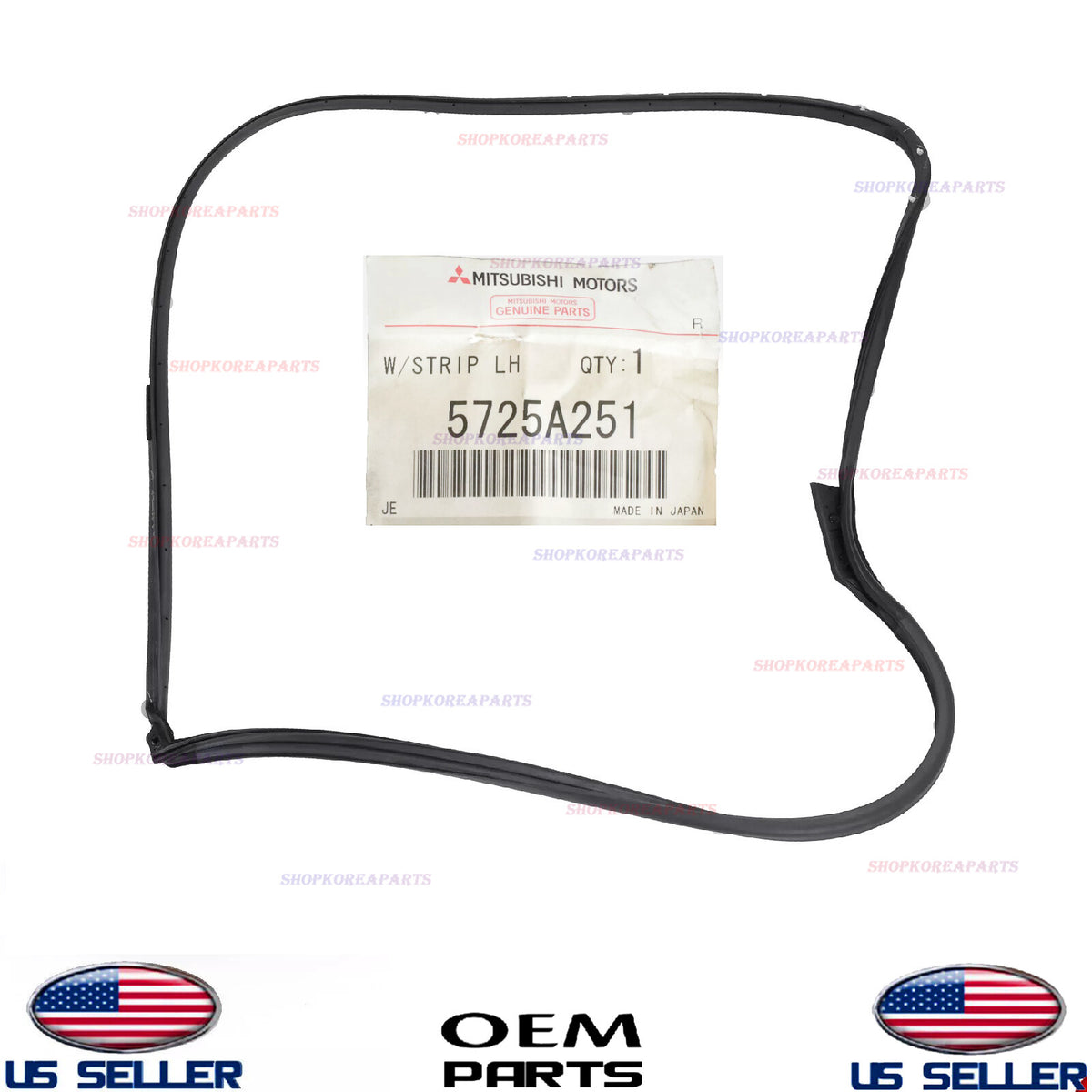 GENUINE OEM Front Left Driver Side Door Weatherstrip Mitsubishi Lancer 2002-2007