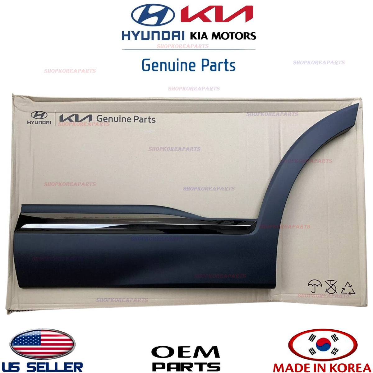 GENUINE Rear Door Lower Molding LEFT Driver Side DARK Chrome 2019-2023 Santa Fe
