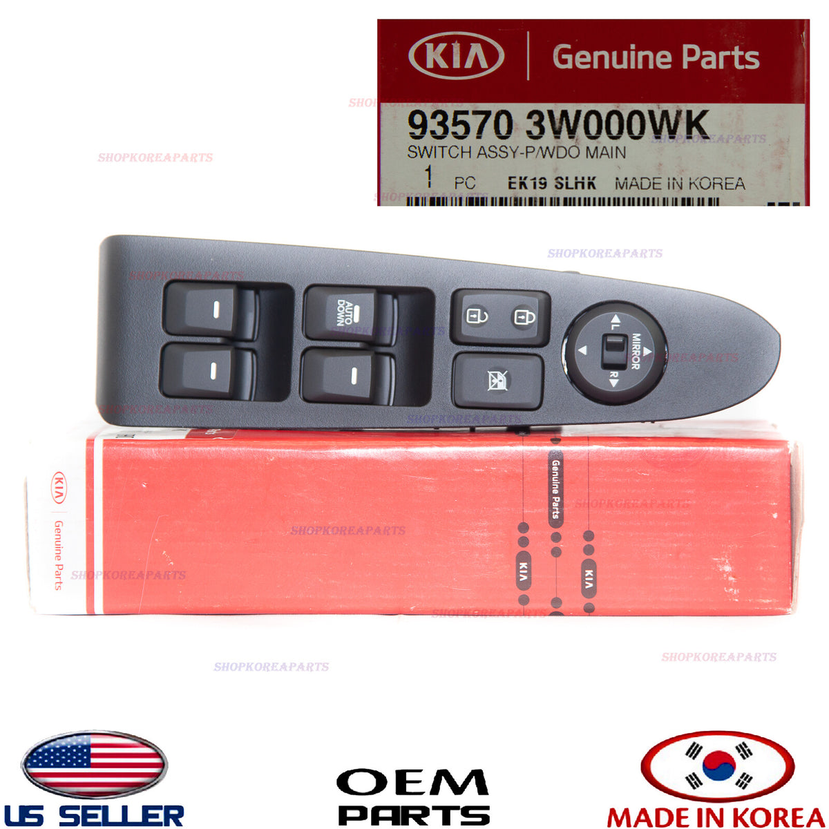 GENUINE Front Left Door Window Main Switch OEM Kia Sportage 11-16 AUTO DOWN ONLY