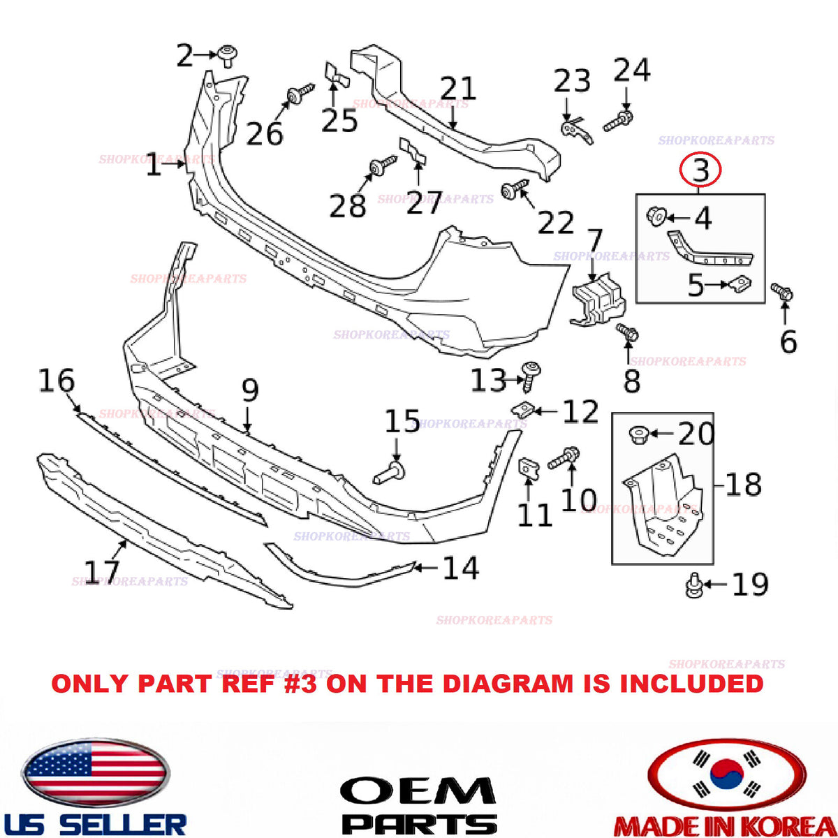GENUINE Rear Bumper Mounting Bracket RIGHT Pass Side ⭐OEM⭐ SANTA FE 2019-2020