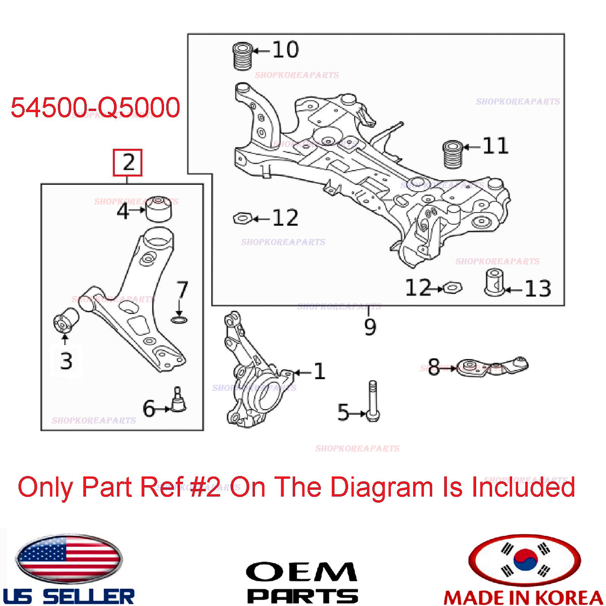 GENUINE OEM Front Lower Control Arm LEFT Driver Side 2020-2025 Kia Seltos