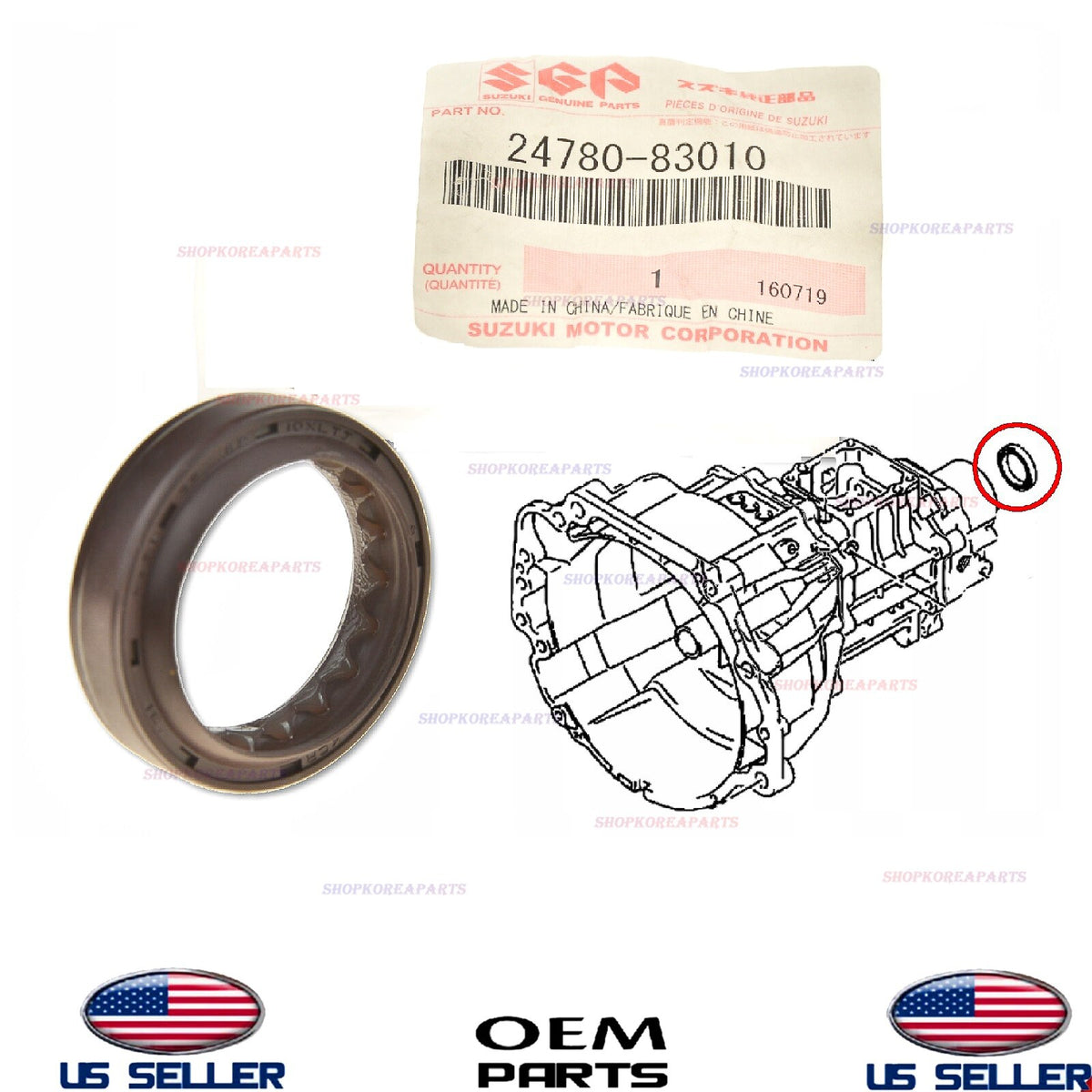 GENUINE OEM Extension Housing Oil Seal 1986-1995 Suzuki Samurai Jimny 2478083010