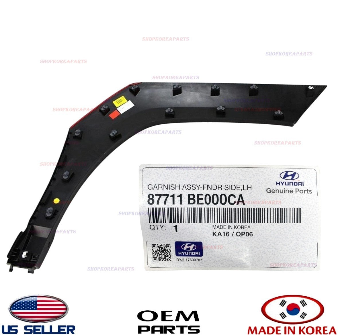 GENUINE Front Fender Wheel Molding LEFT Driver Side OEM⭐ Hyundai Kona 2024-2026