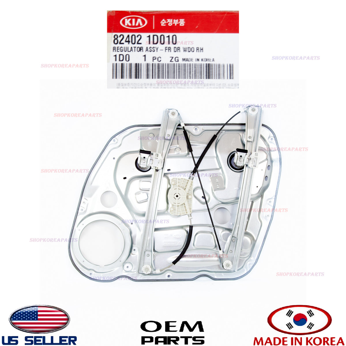 WINDOW REGULATOR DOOR ASSY FRONT RIGHT GENUINE! KIA RONDO 2007-2010 824021D010